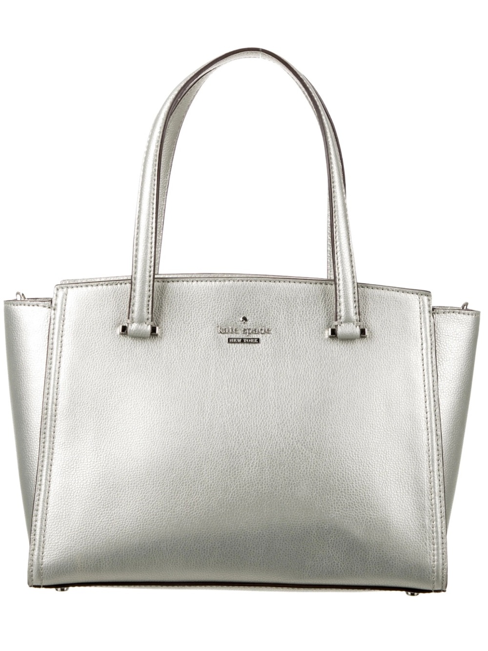 KATE SPADE ♠️ New York 🩶Geraldine🩶 PATTERSON DRIVE SILVER SATCHEL BAG 🌟EUC🌟